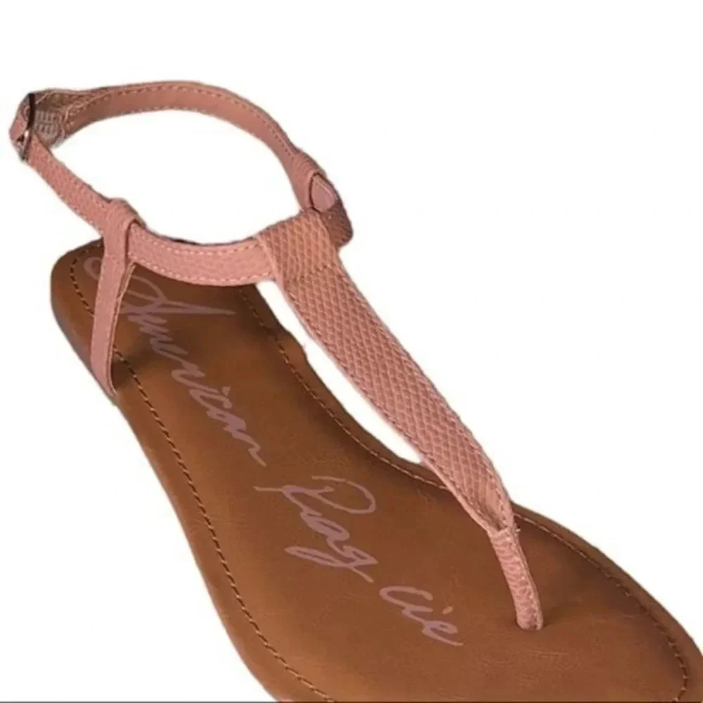 American Rag Krista T-Strap Flat Sandals Women's Shoes Size 10